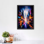 The Infinite City - Futuristic Cityscape Abstract Wall Art Poster | Portrait