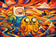 Finn & Jake Adventure Time Abstract Wall Art Poster | Landscape