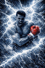 Muhammad Ali Abstract Lightning Wall Art Poster | Portrait