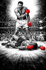 Muhammad Ali Iconic Phantom Punch Ink Wall Art Poster | Portrait