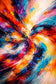 The Color Singularity - Vibrant Colorburst Painting Wall Art Poster | Portrait