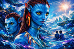Avatar Pandora Painting Style Wall Art Poster | Landscape