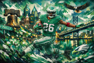 Saquon Barkley Philadelphia Eagles NFL Wall Art Poster | Landscape