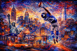 Odell Beckham Jr. Giants Iconic Catch NYC Wall Art Poster | Landscape