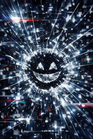 Black Mirror Digital Smile Cinematic Wall Art Poster | Portrait