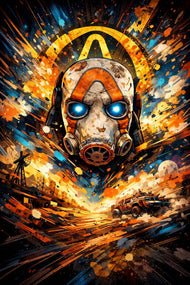Borderlands Psycho Mask Video Game Wall Art Poster | Portrait