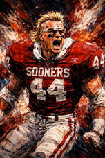 Brian Bosworth Oklahoma Sooners NCAA Football Wall Art Poster | Portrait