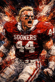 Brian Bosworth Oklahoma Sooners NCAA Football Wall Art Poster | Portrait