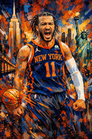 Jalen Brunson New York Knicks Painting Style Wall Art Poster | Portrait