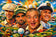 Caddyshack Iconic Golfers Abstract Wall Art Poster | Landscape