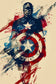 Captain America Paint Splatter Wall Art Poster | Portrait