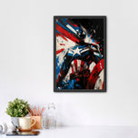 Captain America Abstract Wall Art Poster | Portrait