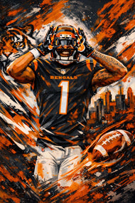 Ja'Marr Chase Cincinnati Bengals NFL Wall Art Poster | Portrait