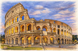 The Colosseum Rome Sketch Wall Art Poster | Landscape