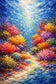 Coral Reef Painting Style Wall Art Poster | Portrait