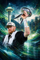 Sam Darnold Seattle Seahawks Superbowl Champ Wall Art Poster | Portrait