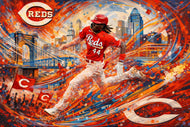 Elly De La Cruz Cincinnati Reds MLB City Wall Art Poster | Landscape
