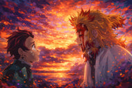 Rengoku x Tanjiro Demon Slayer Anime Wall Art Poster | Landscape