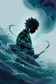 Tanjiro Kamado Demon Slayer Abstract Wall Art Poster | Portrait