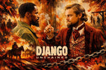 Django Unchained Cinematic Painted Style Wall Art Poster | Landscape