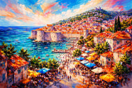 Dubrovnik Croatia Painting Style Wall Art Poster | Landscape