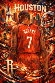 Kevin Durant Houston Rockets NBA Wall Art Poster | Portrait