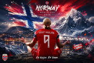 Erling Haaland Norway World Cup Meditation Wall Art Poster | Landscape
