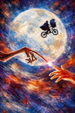 E.T. Cinematic Moonlit Bicycle Wall Art Poster | Portrait