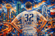 Cooper Flagg Dallas Mavericks NBA Skyline Wall Art Poster | Landscape
