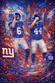 Jaxson Dart x Cam Skattebo NY Giants NFL Wall Art Poster | Portrait