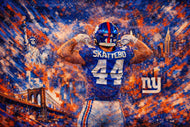 Cam Skattebo NY Giants NFL Wall Art Poster | Landscape