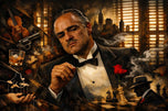 The Godfather Vito Corleone Abstract Wall Art Poster | Landscape