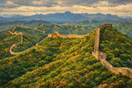 The Great Wall of China Painting Style Wall Art Poster | Landscape