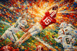Fernando Mendoza Indiana Hoosiers Painting Style Wall Art Poster | Landscape