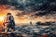 Interstellar Miller's Planet Painting Style Wall Art Poster | Landscape