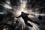 Interstellar Tesseract Cinematic Dark Wall Art Poster | Landscape