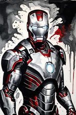 Iron Man Painting Style Wall Art Poster | Portrait