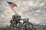 Battle of Iwo Jima Painting Style Wall Art Poster | Landscape