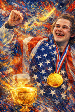Jack Hughes Olympics Gold Medal Wall Art Poster | Portrait