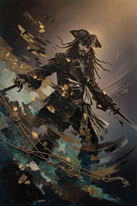 Captain Jack Sparrow Abstract Wall Art Poster | Portrait