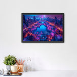 Futuristic Cyberpunk Central Park Wall Art Poster  | Landscape