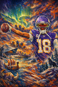 Justin Jefferson Minnesota Vikings NFL Wall Art Poster | Portrait