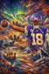 Justin Jefferson Minnesota Vikings NFL Wall Art Poster | Portrait