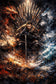John Snow Game of Thrones Abstract Wall Art Poster | Portrait