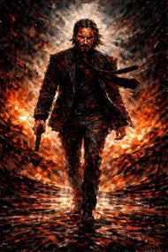 John Wick Cinematic Abstract Wall Art Poster | Portrait