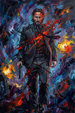John Wick Cinematic Paint Splatter Wall Art Poster | Portrait