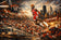 Michael Jordan Chicago Bulls Iconic Dunk Painting Style Wall Art Poster | Landscape