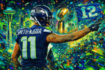 Jaxon Smith-Njigba Seattle Seahawks NFL Wall Art Poster | Landscape