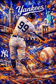 Aaron Judge New York Yankees MLB Vibrant Wall Art Poster | Portrait