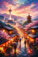 Kyoto Japan City Life Wall Art Poster | Portrait